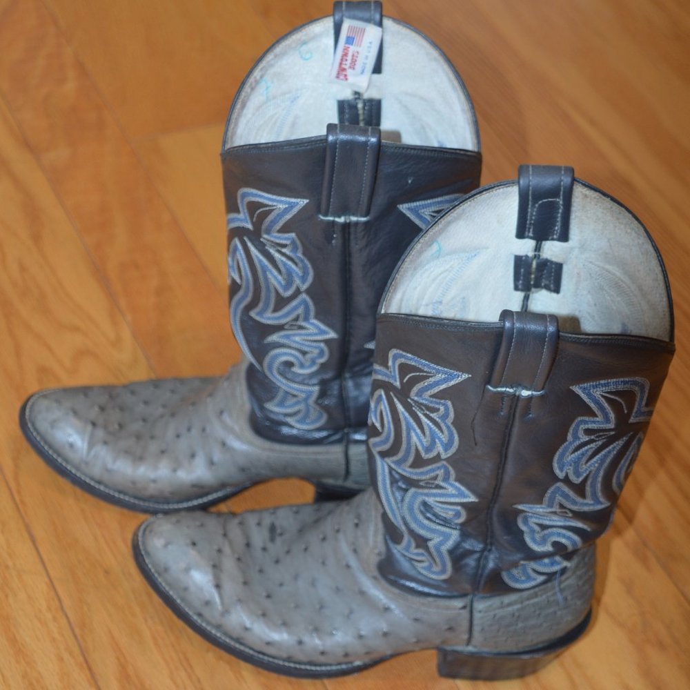 Cowtown Full Quill Ostrich Boots Size 8.5 EE